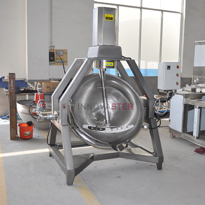 100L-500L 産業用蒸気/電気/油調理ミキサー 鍋 蓋付きケトル 混ぜ機付き