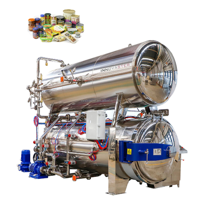 高温消毒 水平ボトル/袋付き食品消毒剤 水浸しレトロートオートクラブ 380V